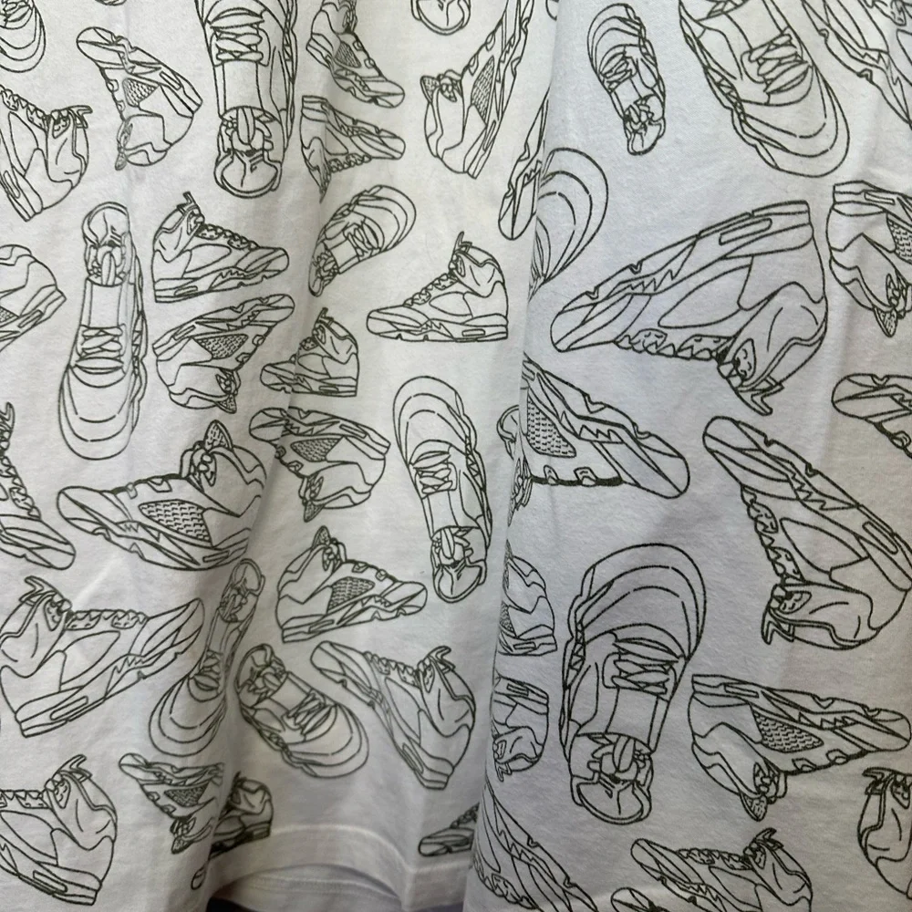 Nike Jordan All Over Front Print White Retro Shoes Sketch Orange Logo